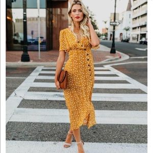 Vici Del Rey Floral Button Down Dress